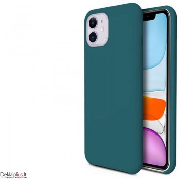 Silikoninis plonas dėklas 1.0 mm storio - žalias (Apple Iphone 11)